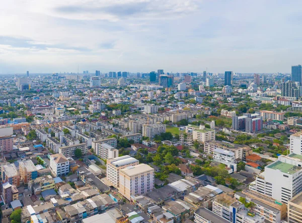 Phaya Thai Bölgesinin Havadan Görüntüsü Bangkok Şehir Merkezi Skyline Tayland — Stok fotoğraf
