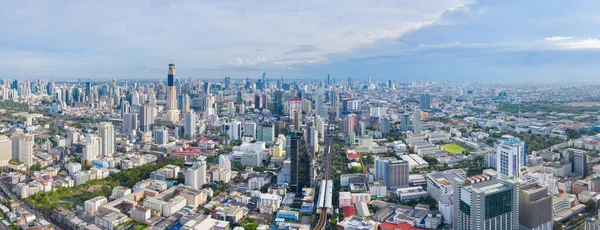 Phaya Thai Bölgesinin Havadan Görüntüsü Bangkok Şehir Merkezi Skyline Tayland — Stok fotoğraf