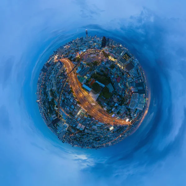 Pequeño Planeta Esfera 360 Grados Panorama Vista Aérea Del Monumento —  Fotos de Stock