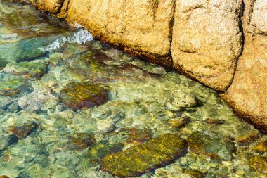 Mavi deniz ve güneş ışığı hareketli bir yansımasıdır 