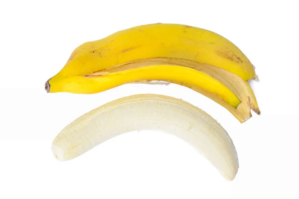 Gekochte Banane gelb isoliert — Stockfoto