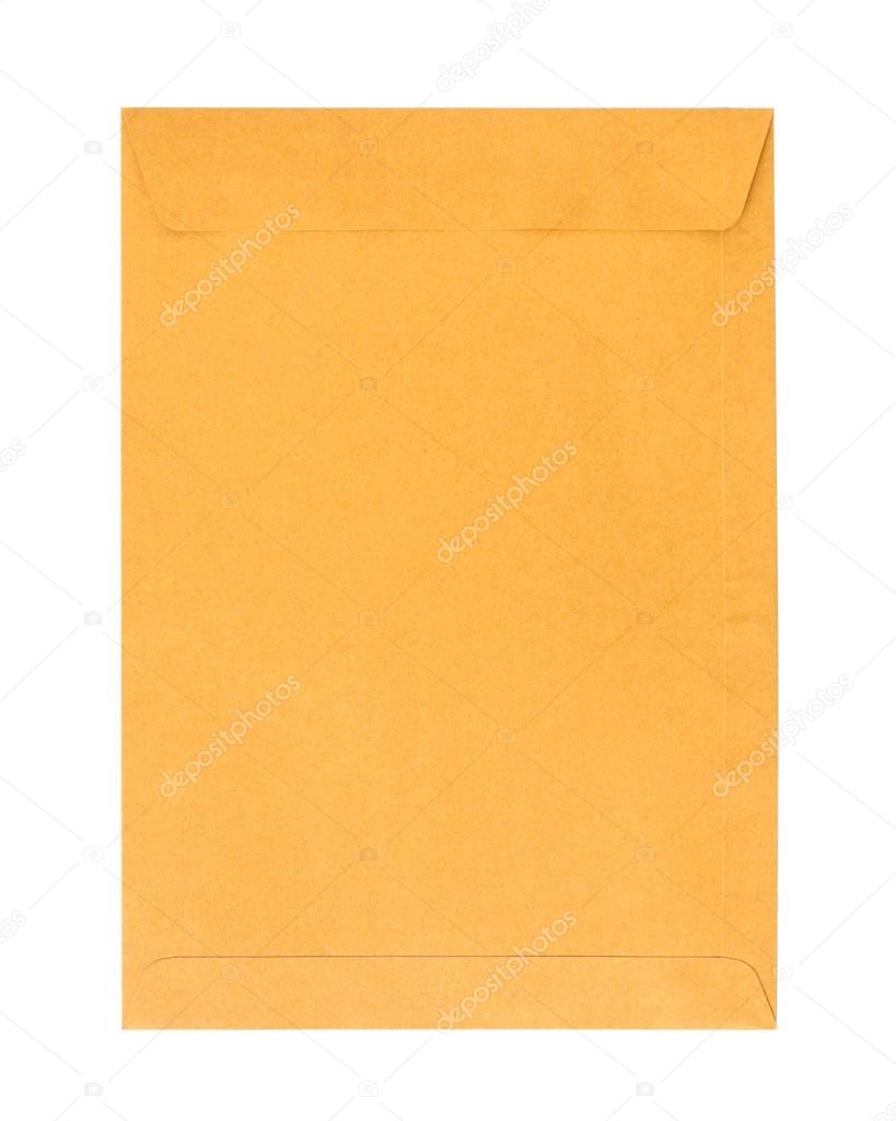 Brown envelope size A4 isolated 