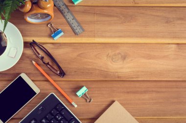 Üstten Görünüm Resepsiyon ahşap ve ofis donanımları