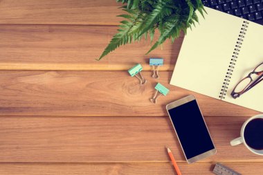 Üstten Görünüm Resepsiyon ahşap ve ofis donanımları