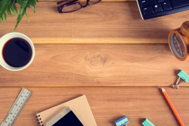 Üstten Görünüm Resepsiyon ahşap ve ofis donanımları