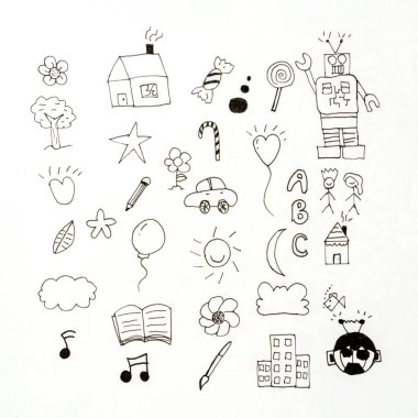 set doodle çocuk kroki
