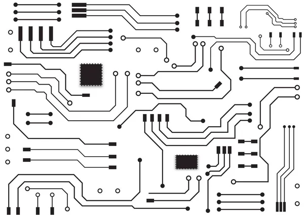 Circuit imprimé technologie fond — Image vectorielle