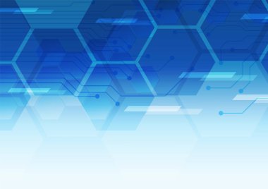 Altıgen teknoloji arka planı yumuşak devre kartı yüksek teknolojili dijital veri bağlantı sistemi ve bilgisayar elektronik desing