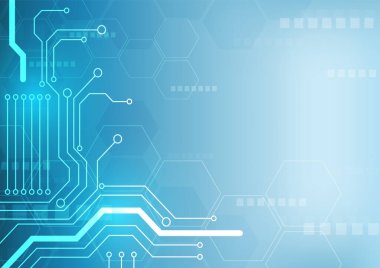 Altıgen teknoloji arka planı yumuşak devre kartı yüksek teknolojili dijital veri bağlantı sistemi ve bilgisayar elektronik desing