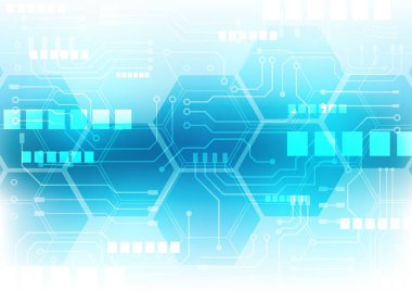Altıgen teknoloji arka planı yumuşak devre kartı yüksek teknolojili dijital veri bağlantı sistemi ve bilgisayar elektronik desing