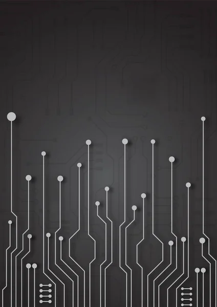 Hintergrund Der Leiterplattentechnologie Mit High Tech Digitalen Datenverbindungssystemen Und Elektronischem — Stockvektor