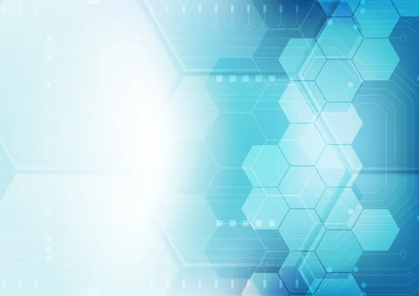 Hexagon Technology Background Soft Circuit Board Tech Digital Data Connection — стоковый вектор