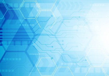 Altıgen teknoloji arka planı yumuşak devre kartı yüksek teknolojili dijital veri bağlantı sistemi ve bilgisayar elektronik desing