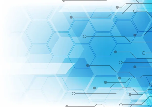 Hexagon Technologie Zázemí Soft Circuit Board Tech Digitální Datový Systém — Stockový vektor