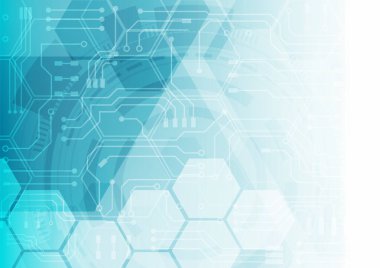 Altıgen teknoloji arka planı yumuşak devre kartı yüksek teknolojili dijital veri bağlantı sistemi ve bilgisayar elektronik desing