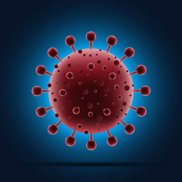 ウイルスCovid 19背景と危険な細胞 ベクターデザインの重度の感染症 — ストックベクタ