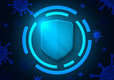 Virüs COVID-19 arka plan ve Tehlikeli hücreler, ilaç ve aşı ile bulaşıcı ağır hastalıklar