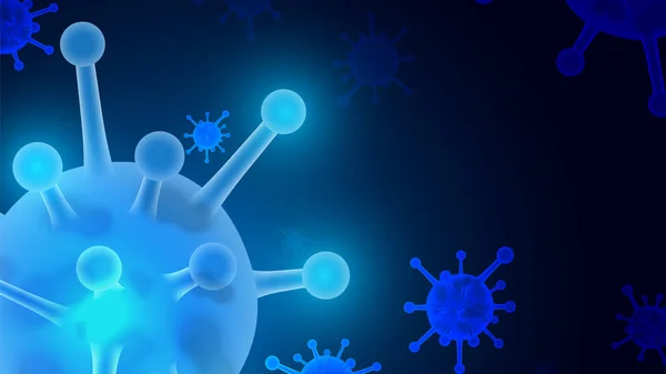 Virus Covid Bakgrund Och Farliga Celler Allvarliga Smittsamma Sjukdomar Med — Stock vektor