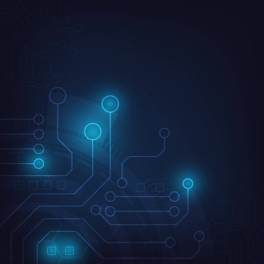 Yüksek teknolojili dijital veri bağlantı sistemi ve bilgisayar elektronik desing ile devre teknolojisi arka planı