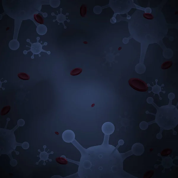 Virus Covid Hintergrund Und Gefährliche Zellen Schwere Übertragbare Krankheiten Mit — Stockvektor