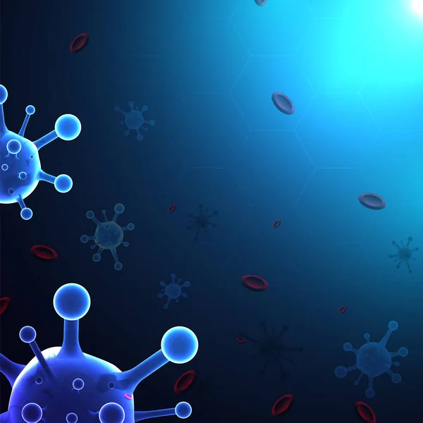 Wirus Covid Tło Komórki Niebezpieczne Ciężkie Choroby Zakaźne Medycyny Ochrony — Wektor stockowy