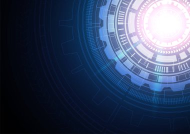 Yüksek teknolojili dijital veri bağlantı sistemi ve bilgisayar elektronik desing ile devre teknolojisi arka planı