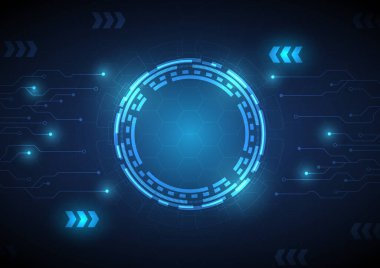 Yüksek teknolojili dijital veri bağlantı sistemi ve bilgisayar elektronik desing ile devre teknolojisi arka planı