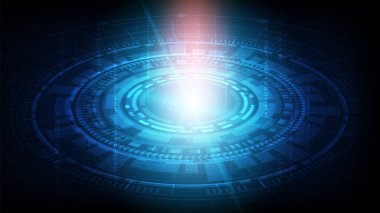 Yüksek teknolojili dijital veri bağlantı sistemi ve bilgisayar elektronik desing ile devre teknolojisi arka planı