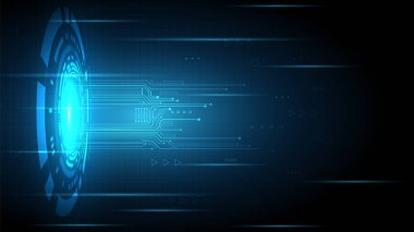 Yüksek teknolojili dijital veri bağlantı sistemi ve bilgisayar elektronik desing ile devre teknolojisi arka planı