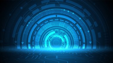 Yüksek teknolojili dijital veri bağlantı sistemi ve bilgisayar elektronik desing ile devre teknolojisi arka planı