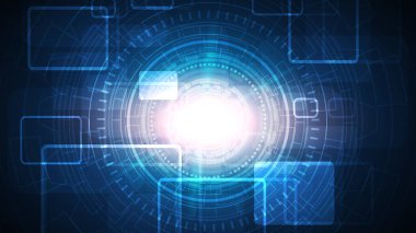 Yüksek teknolojili dijital veri bağlantı sistemi ve bilgisayar elektronik desing ile devre teknolojisi arka planı