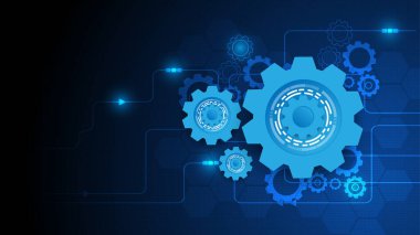 Yüksek teknolojili dijital veri bağlantı sistemi ve bilgisayar elektroniği olan Gear devresi teknolojisi arkaplanı