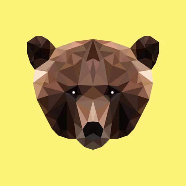 Vektorové medvěd tvář s polygonální stylu — Stockový vektor