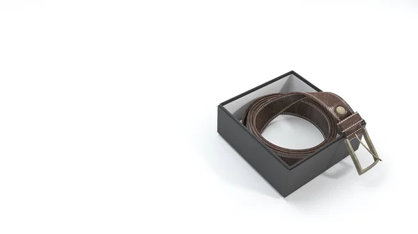 3D vykreslování pěkný hnědý kožený opasek v poli — Stock fotografie