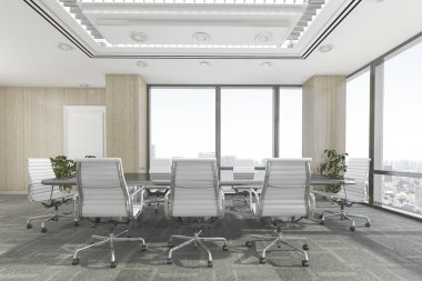 3D render toplantı oda ofis binası üzerinde