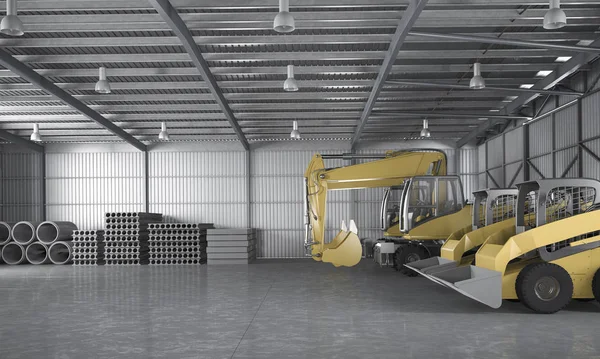 traktör ve lojistik kavramı ve malzeme inşaat ile 3D işleme Atölyesi