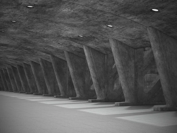 3d renderizado calle oscura debajo de la infraestructura del puente —  Fotos de Stock