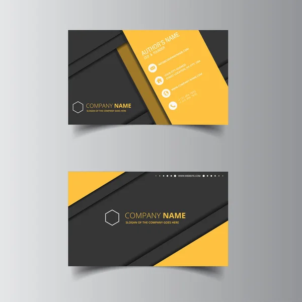 Vetor design formal amarelo moderno cartão de visita — Vetor de Stock