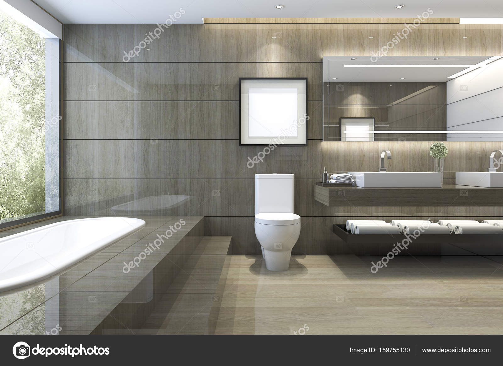 3d rendering moderna klassiska badrum med lyxiga kakel inredning ...