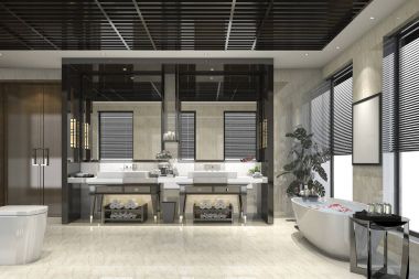 lüks 3D işleme modern loft banyo dekor çini