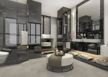lüks 3D işleme modern loft banyo dekor çini