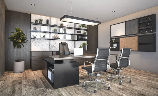 Yüksek katlı ofis binasında 3D iş görüşmesi odası