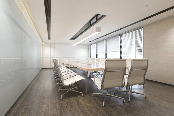 3D καθιστώντας επαγγελματική αίθουσα συνεδριάσεων σε πολυώροφο κτίριο γραφείων — Φωτογραφία Αρχείου