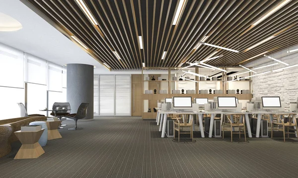 3D-s renderelés üzleti találkozó és dolgozószoba irodaépület — Stock Fotó