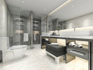 3D işleme modern klasik banyo lüks ile çini dekoru