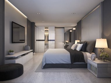 3D güzel Lüks Suit Otel tv ile oluşturma