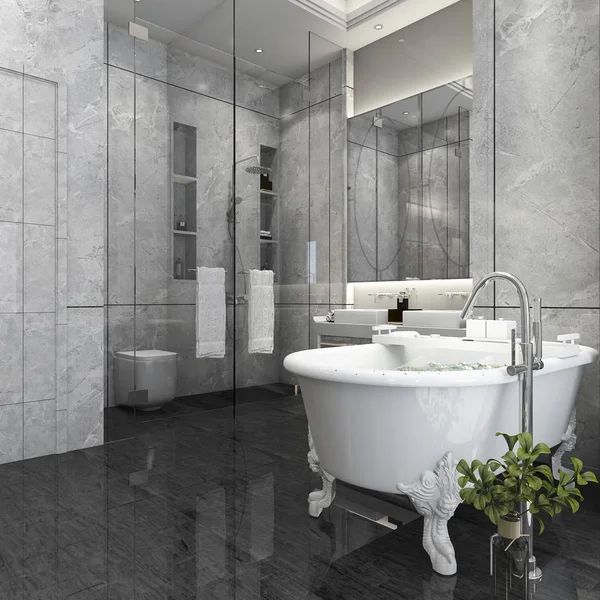 Rendering Luxury Bathroom Hotel — Stock Photo, Image