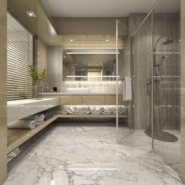 3D işleme modern lüks ahşap banyo Suit otel