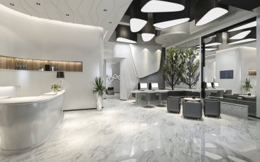 Modern lüks otel resepsiyonu ve lounge