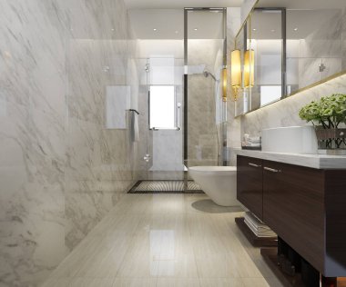 Lüks ile 3D işleme modern banyo dekor çini